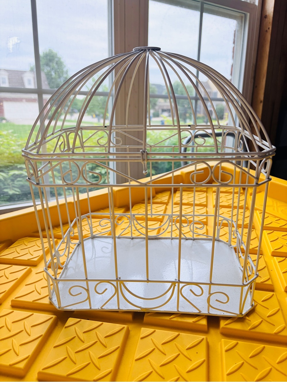 White Decorative Wire Birdcage
